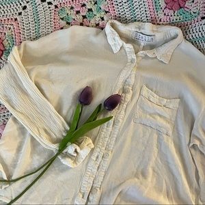 Gauzey cropped button down